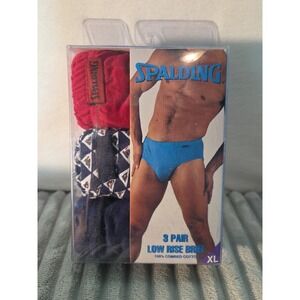 NOS Vtg Mens XL 40-42 Waist Spalding Low Rise Briefs W/ Support Pouch Colored